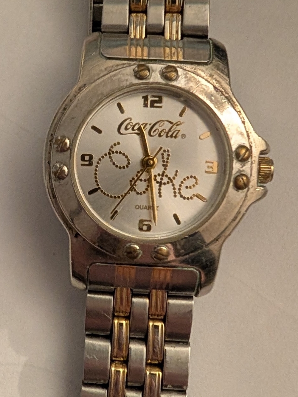 working Vintage Coca-Cola Coke Two Tone Women’s Watch 27mm New Battery